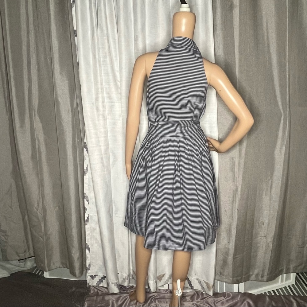 Michael Kors Blue and White Sleeveless Halter Sundress - Picture 3 of 8